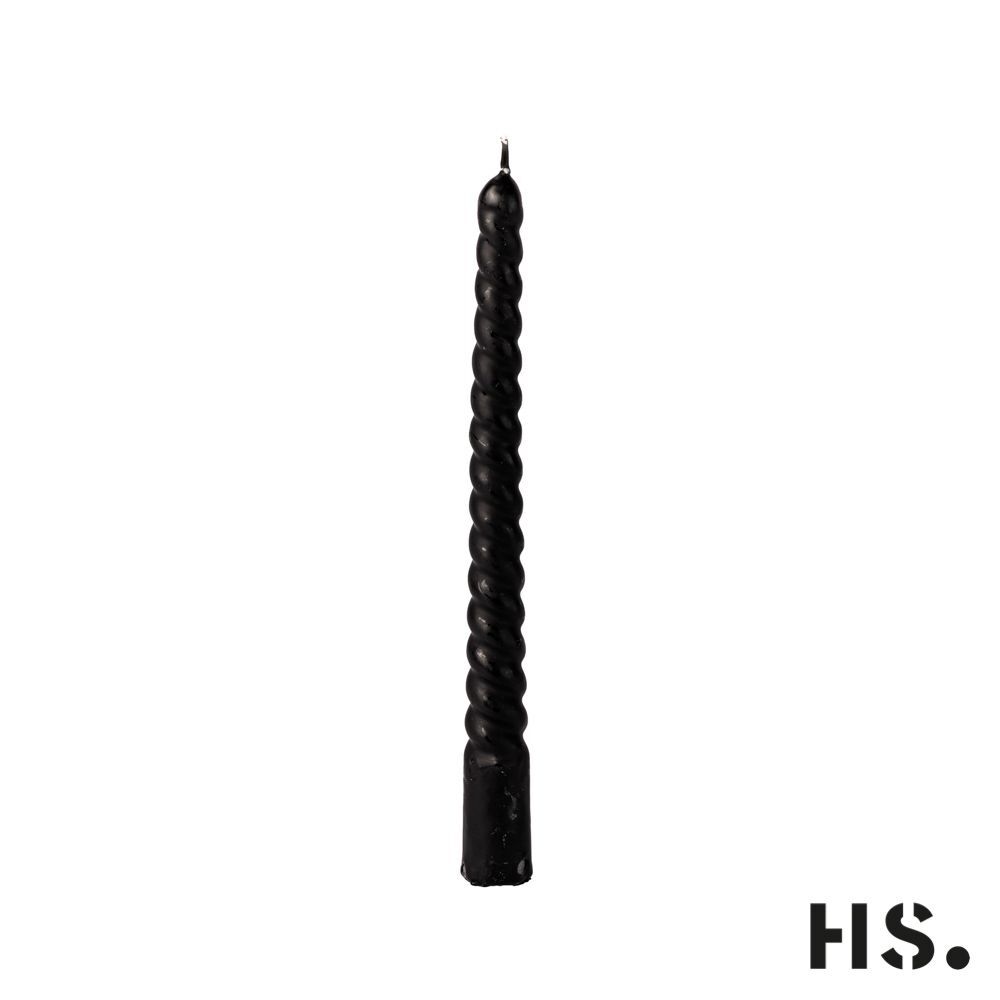 DClAoD1M Dinner Candle Swirl schwarz 4 Stück