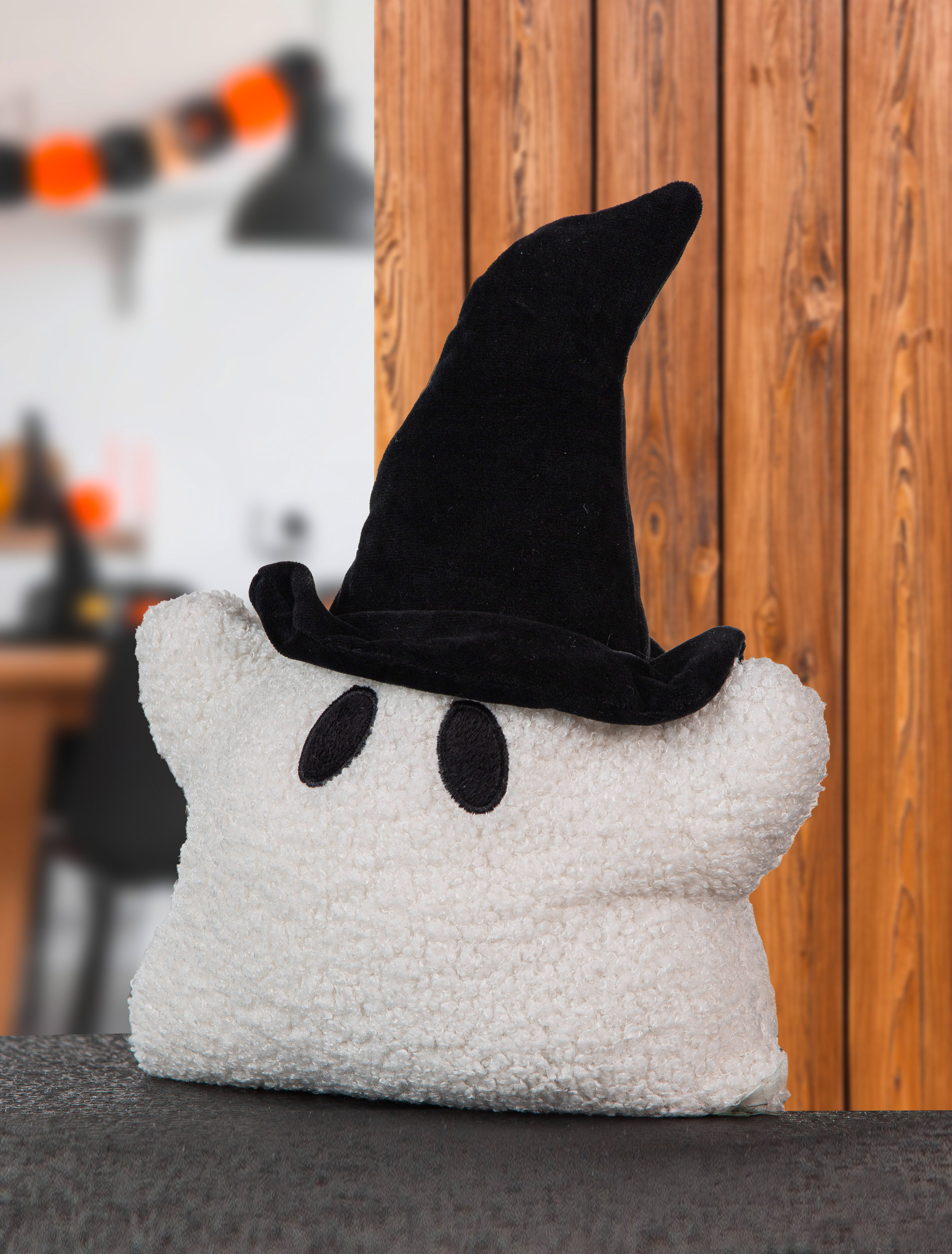 Türstopper Geist Halloween Kuscheltier, Spukhaus-Charakter, Kopfbedeckung, Hexenhut, Weiches Material