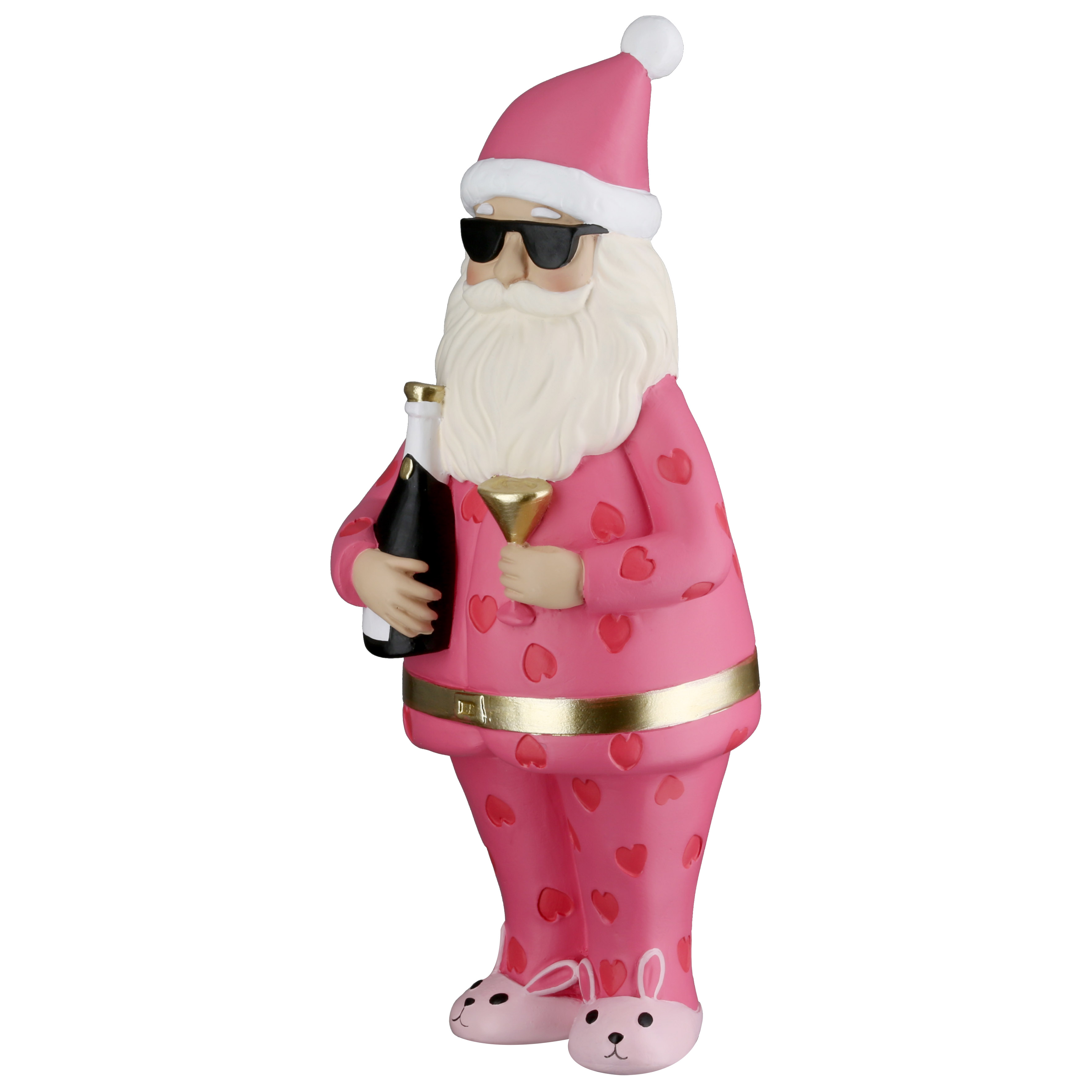 pink, santa, bartender, beard, slippers