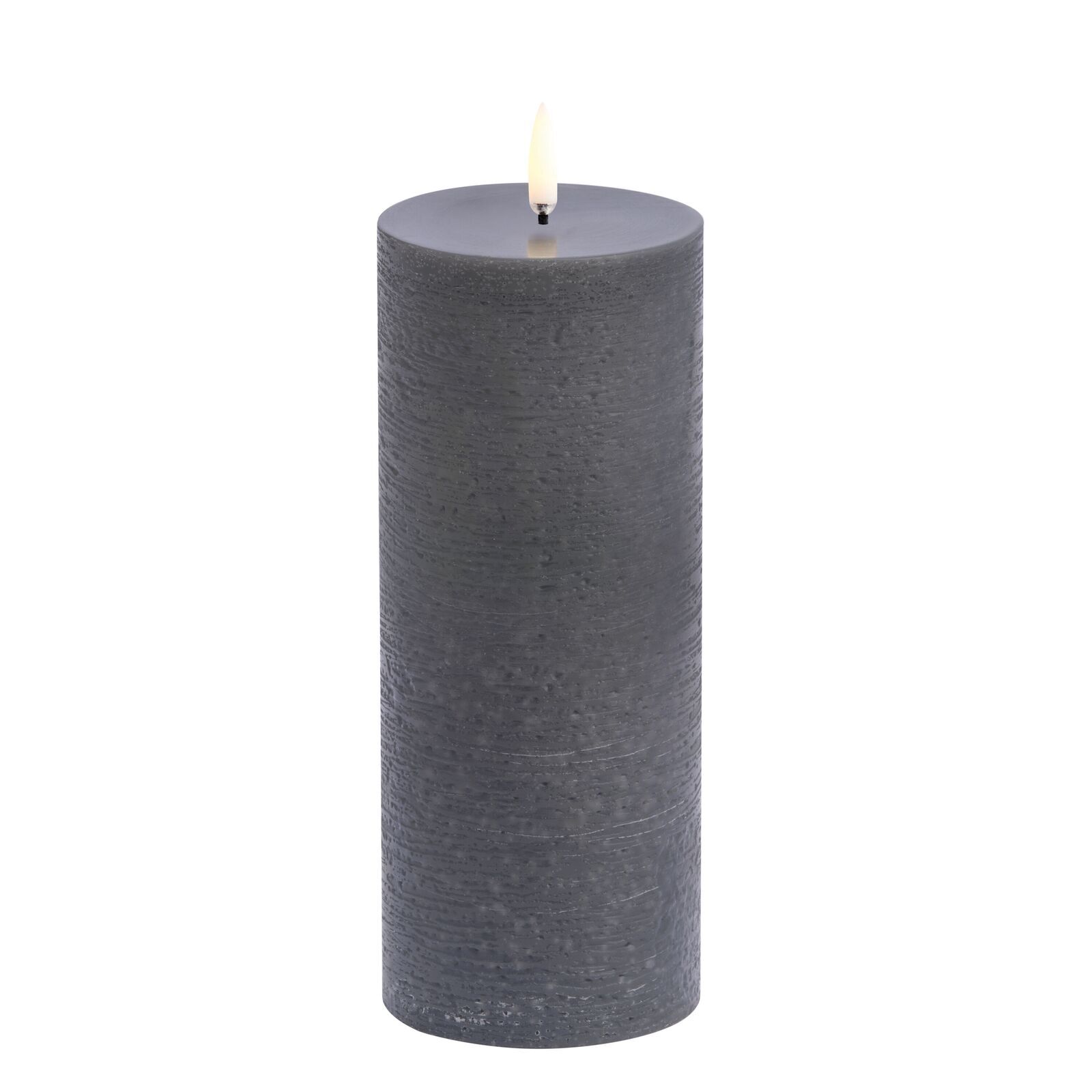 Uyuni-UL-PI-GRM78020-Melted-Pillar-Candles-large Uyuni LED Stumpenkerze 7,8x20cm melted rustic grey
