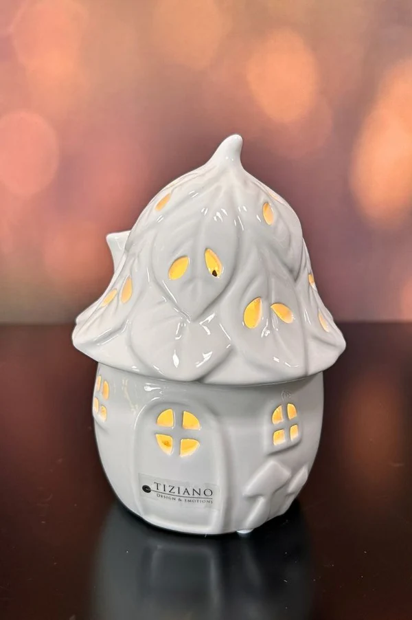 Porzellanleuchter, Deko-haus, Leuchte, Miniaturhaus, Lichtfigur