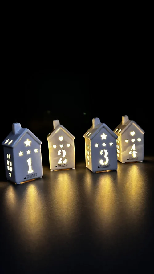 Lichtkugel Adventslicht Haus Marana 4er Set