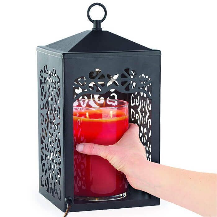SCROLL Laterne Kerzenwärmer schwarz