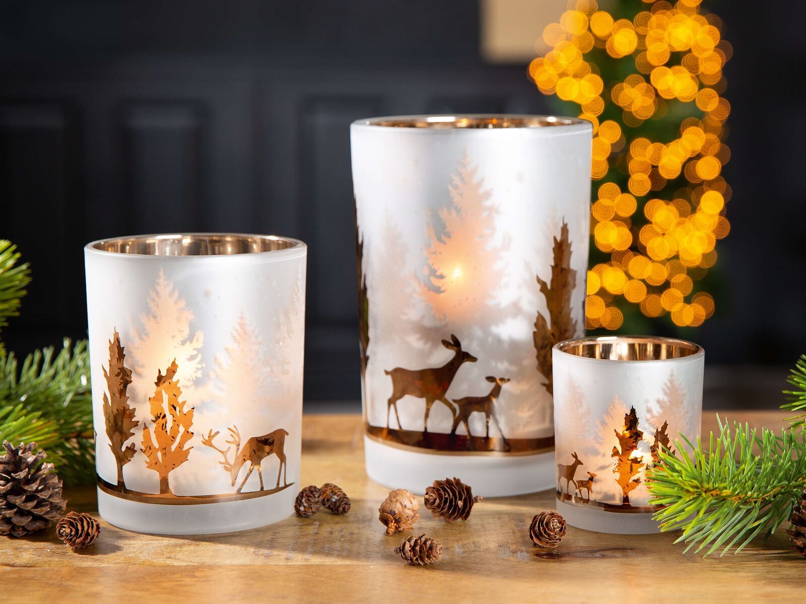 Windlicht Winterromantik weiß 8cm Windlicht Winterromantik weiß 8cm