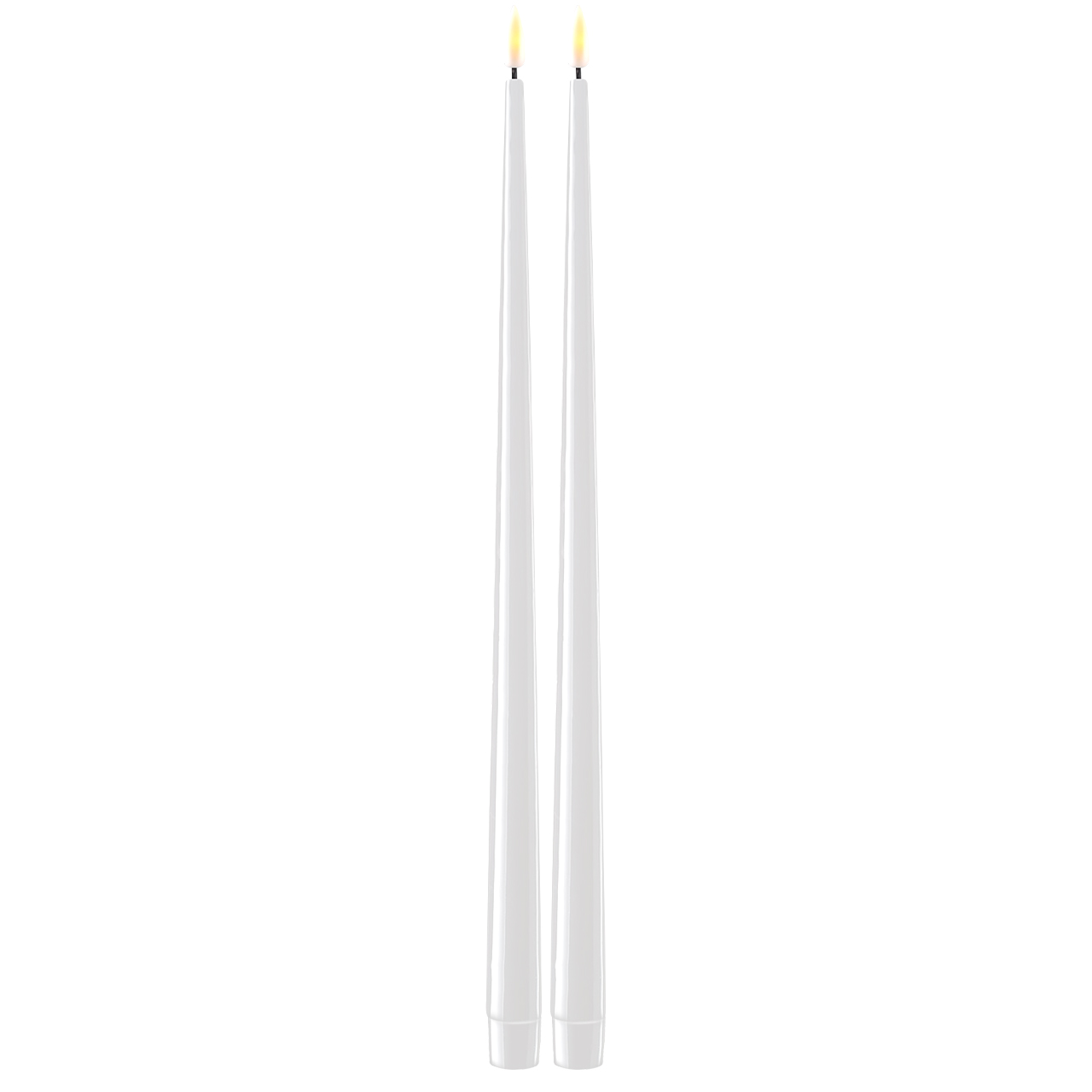 Stabkerze mit Lack LED 38 cm weiß 2 Stück