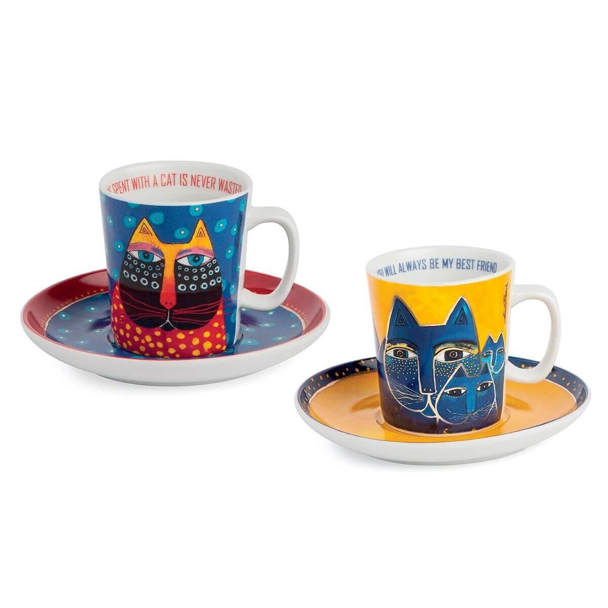 Espressotassen Set Fantastic Felines - Time/Always Untertasse, Tasse