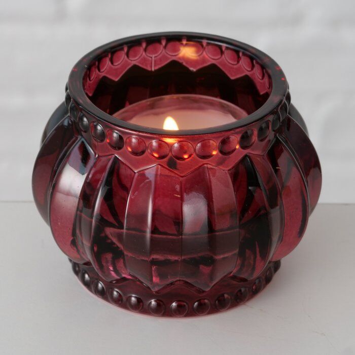 Einzelbild-KahFXs2-large Teelichthalter Porah rot