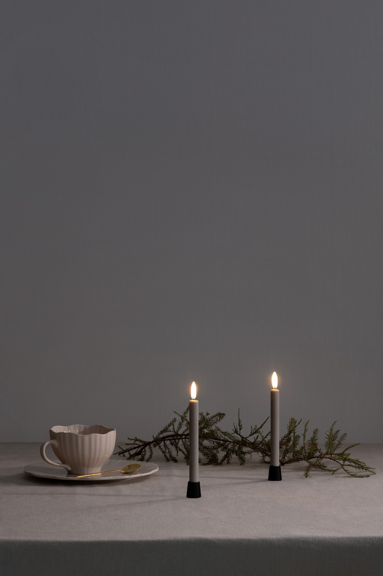 Uyuni LED Mini Tafelkerze 14cm sandstone 2 Stück