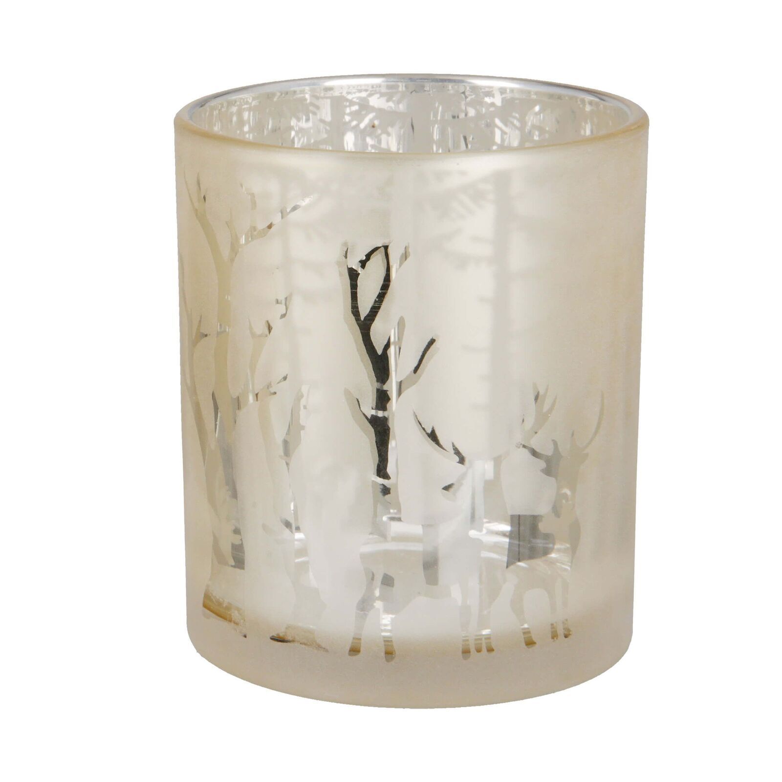 Windlicht Waldromantik creme 18cm Pokal