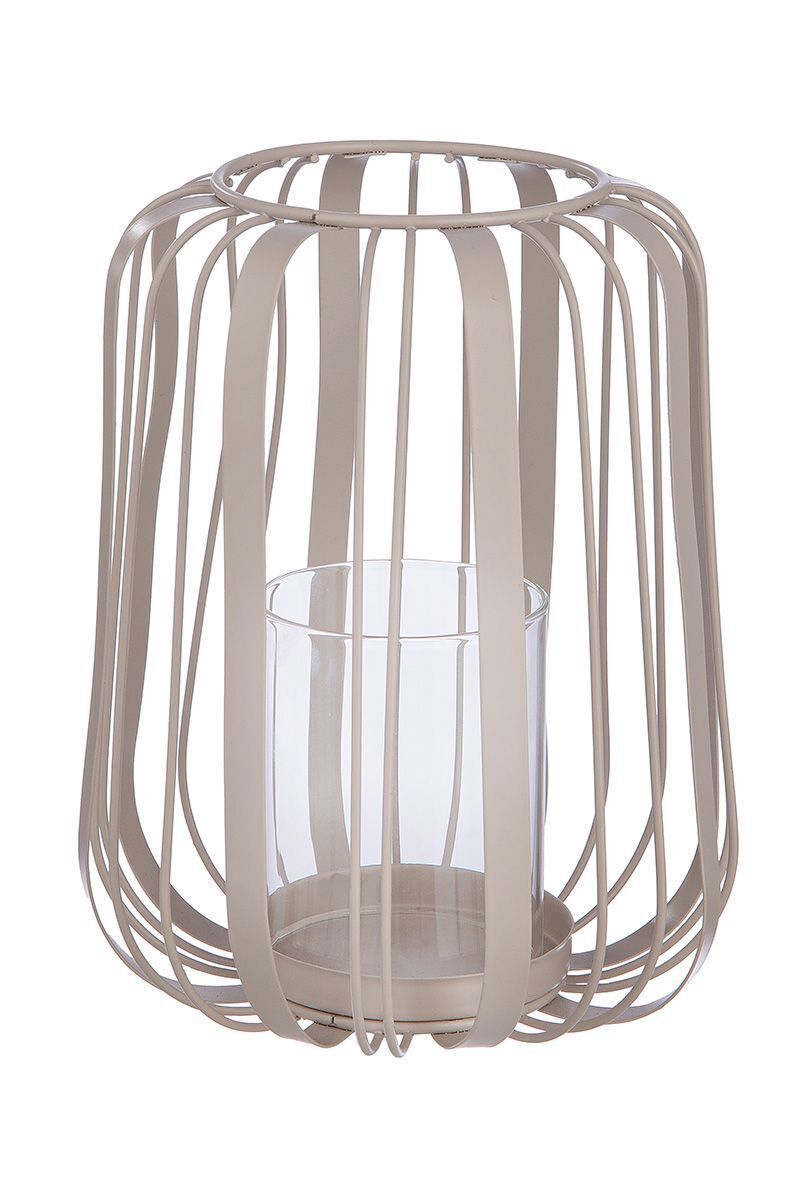 Windlicht Rimini Metall beige 18cm Lampe