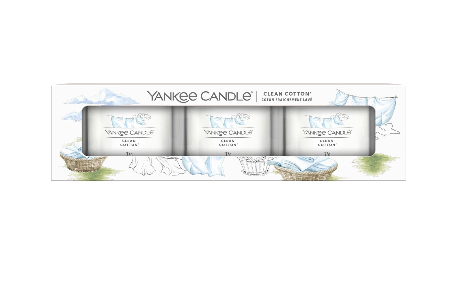 1701402E-Signature-Filled-Votive_3-Pack_Clean-Cotton-1 Soft Blanket 37g Glasvotivkerze 3er Pack
