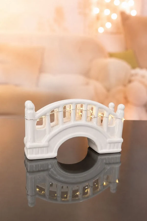Brücke, Miniatur, Lichterkette, Deko, Dekoration