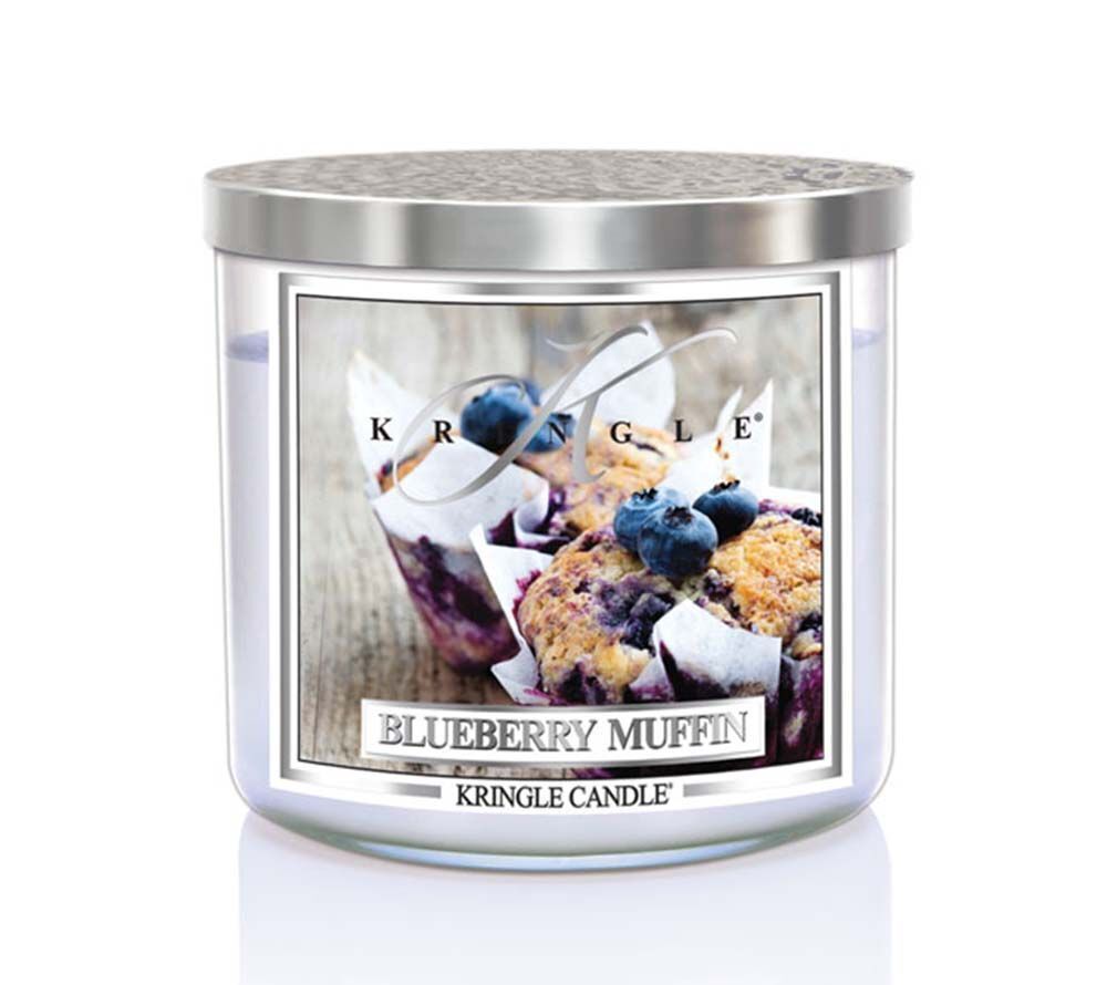 kringle_candle_blueberry_muffin_silver_lid_american_heritage Blueberry Muffin 396g Tumbler 3-Docht