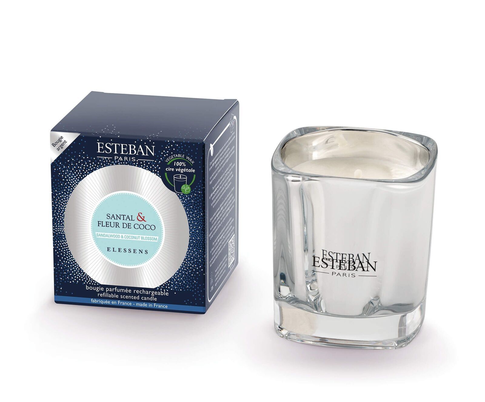 Santal & Fleur de Coco Duftkerze 180g Pokal, Flasche, Rasierwasser