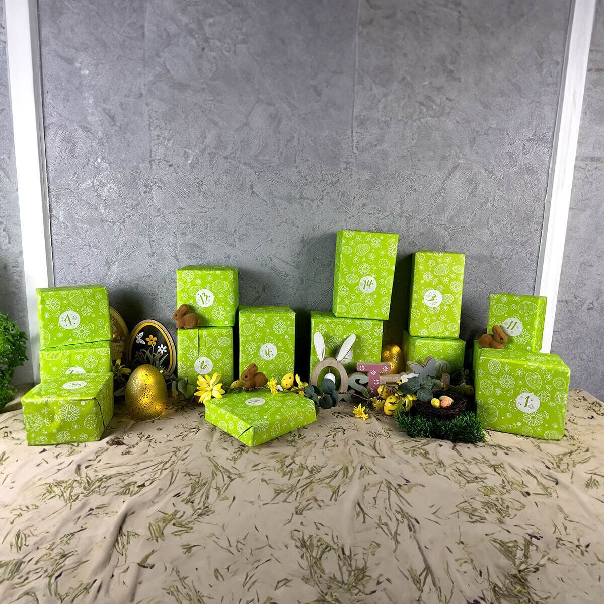 Tiziano-Osterkalender-verpackt-voll Osterkalender Osterglück