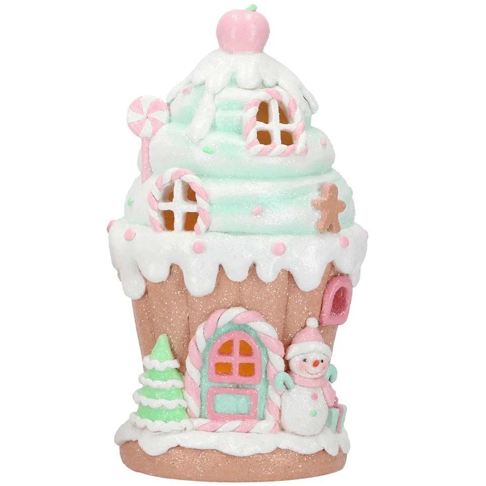 Gingerbread Cupcake House blau Geburtstagstorte, Sahne, Zuckerguss, Cupcake, Eiscreme