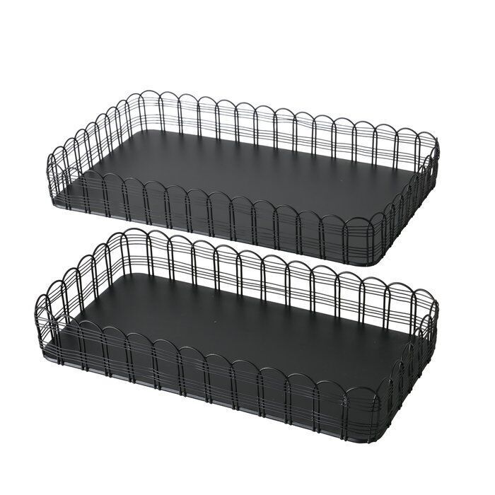 Deko Tablett Weiry 2 Stück schwarz