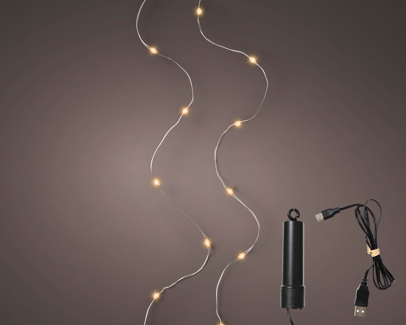 Lichterkette 9,9m 100 LED USB Beleuchtung, Licht, mikrofon, Adapter, Elektronik