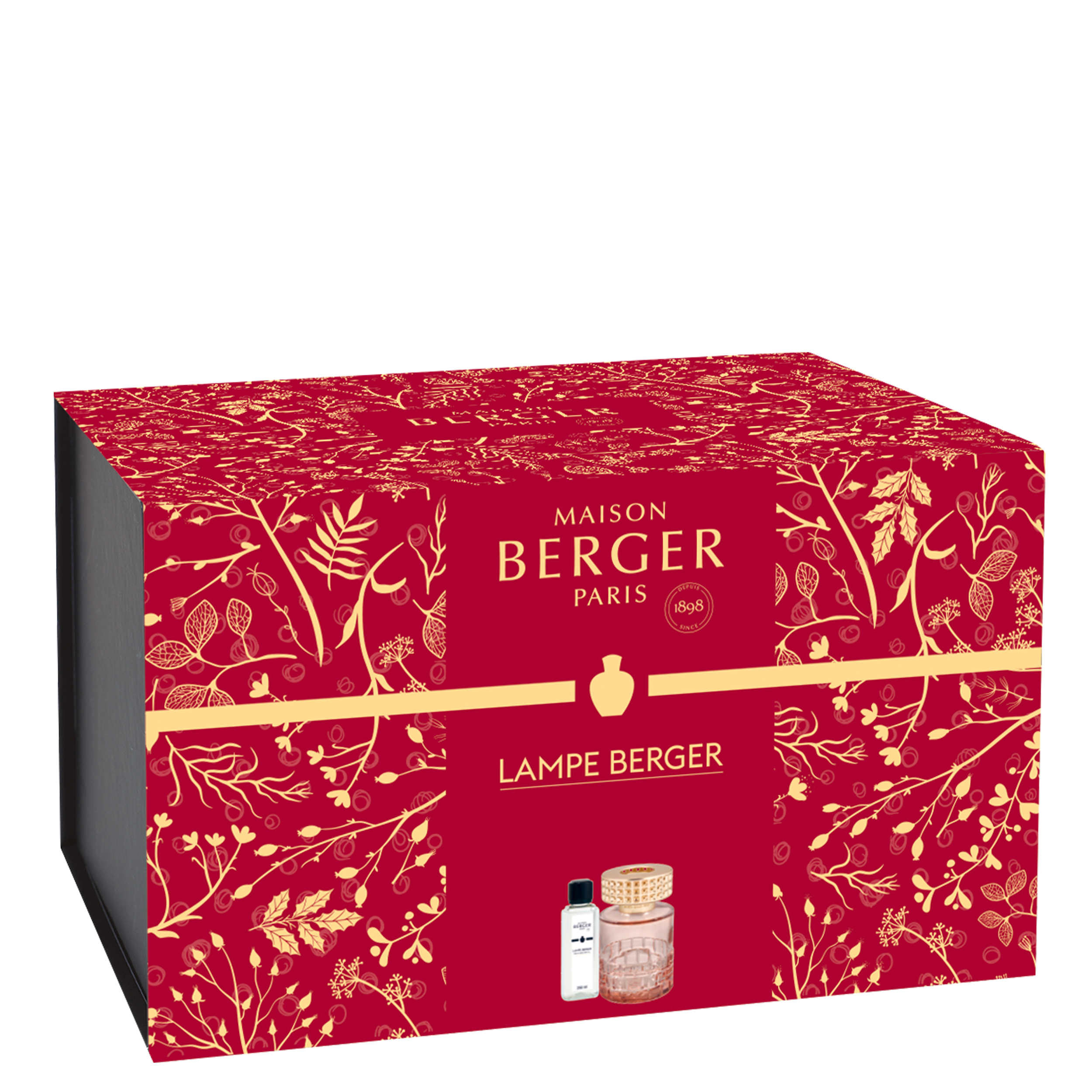 Parfumset, Lampe Berger, Flakon, Rot/gold, Dekorativset