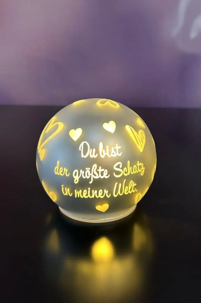 Lichtkugel Roviano Schatz silber 13cm LED