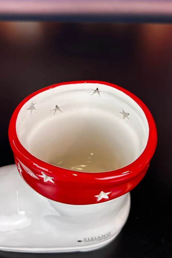 Kübel Stiefel Armani 12cm rot/cremeweiß