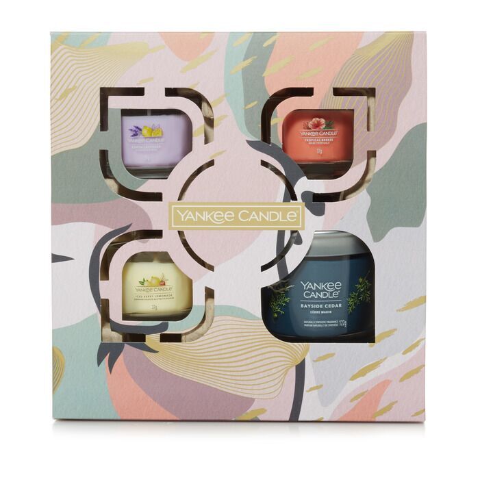 3 Glasvotivkerzen à 37g & kleiner Tumbler Geschenkset 2024