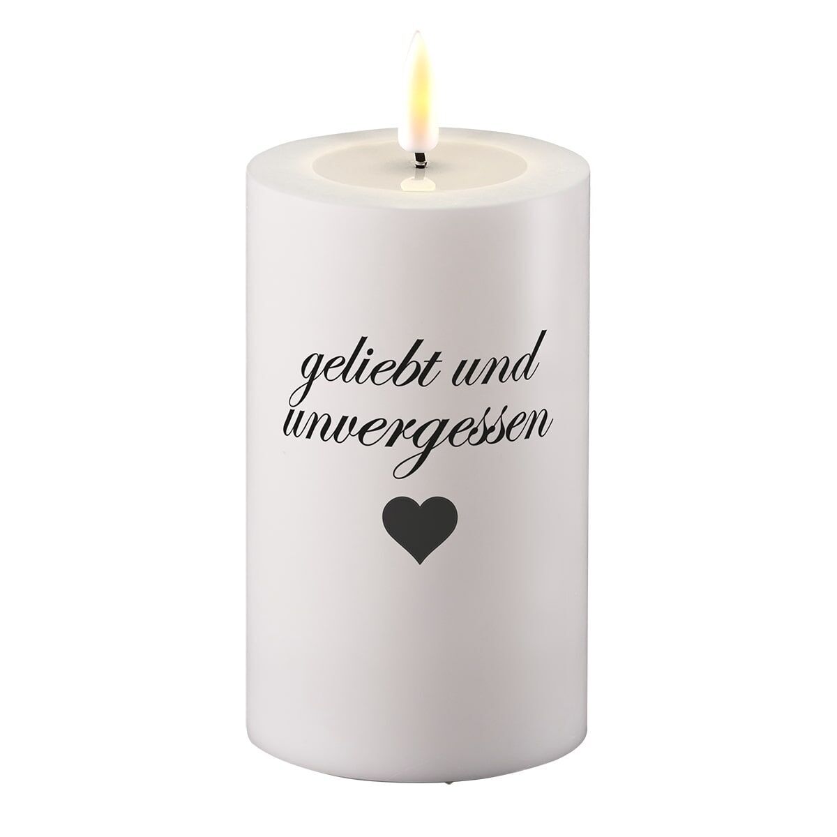 RF-GL-0006 Grabkerze "geliebt und unvergessen" LED Weiß 7,5 x 15cm