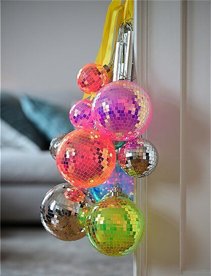 Disco LED Kugel 8cm silber Ballon