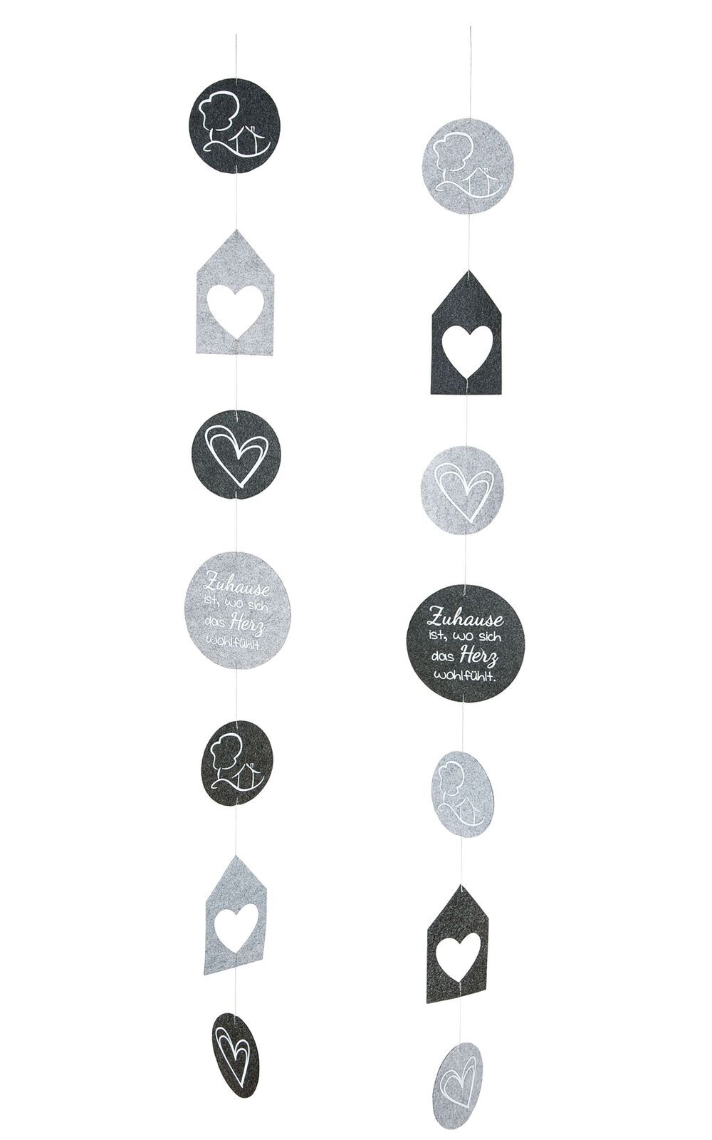 Girlande Herzmotiv Filz 2 Stück Girlande Herzmotiv Filz 2 Stück