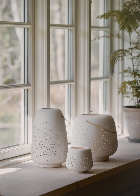 Uyuni Ceramic Lantern 15x24cm weiß Uyuni Ceramic Lantern 15x24cm weiß