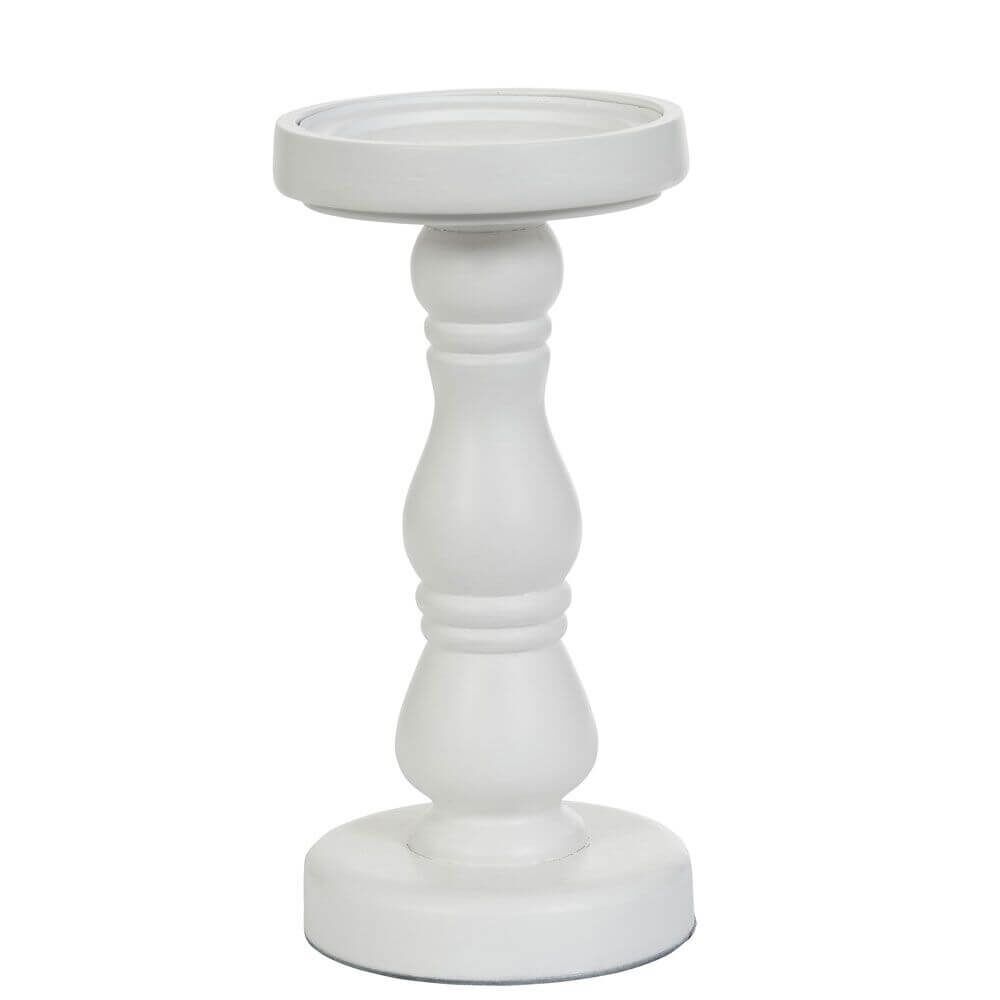 1521483-White-Wood-Pillar-LG Yankee Candle White Wood Candle Stands groß