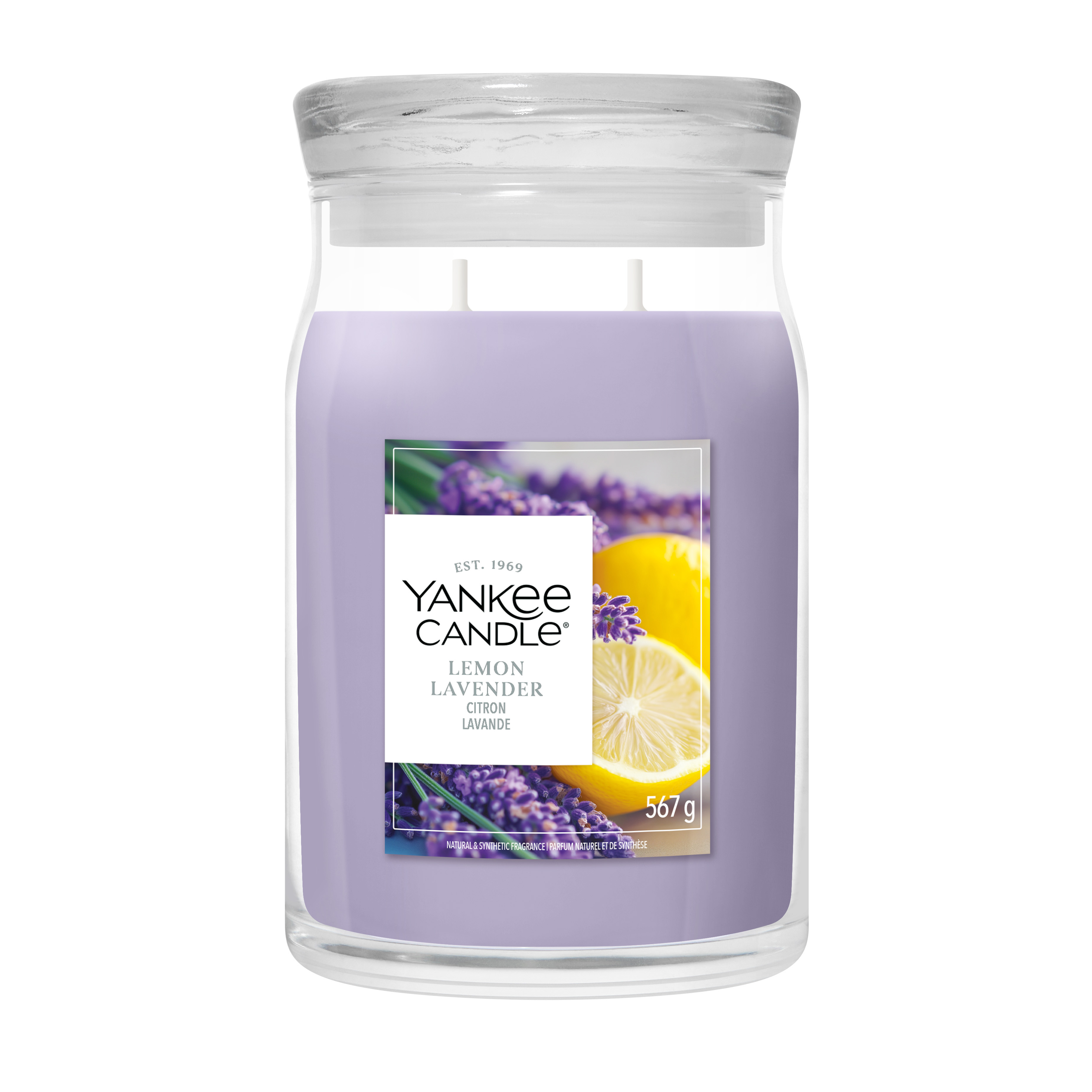 Kerzen, Lavendel, Zitrone, Violetter Kerze, Glas Kerze