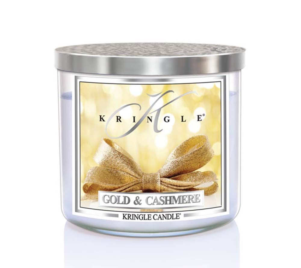 kringle_candle_gold_and_cashmere_silver_lid_american_heritage Gold & Cashmere 396g Tumbler 3-Docht