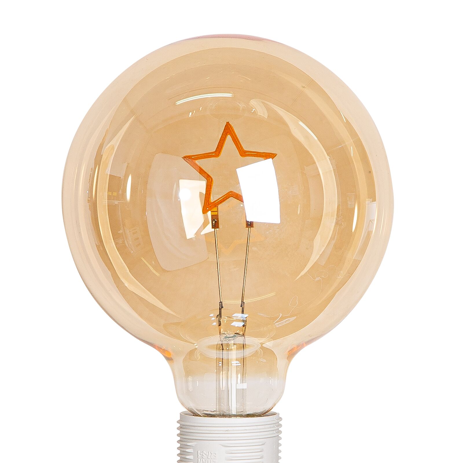 Leuchtmittel Herz mit Sternmotiv Licht, Glühbirne