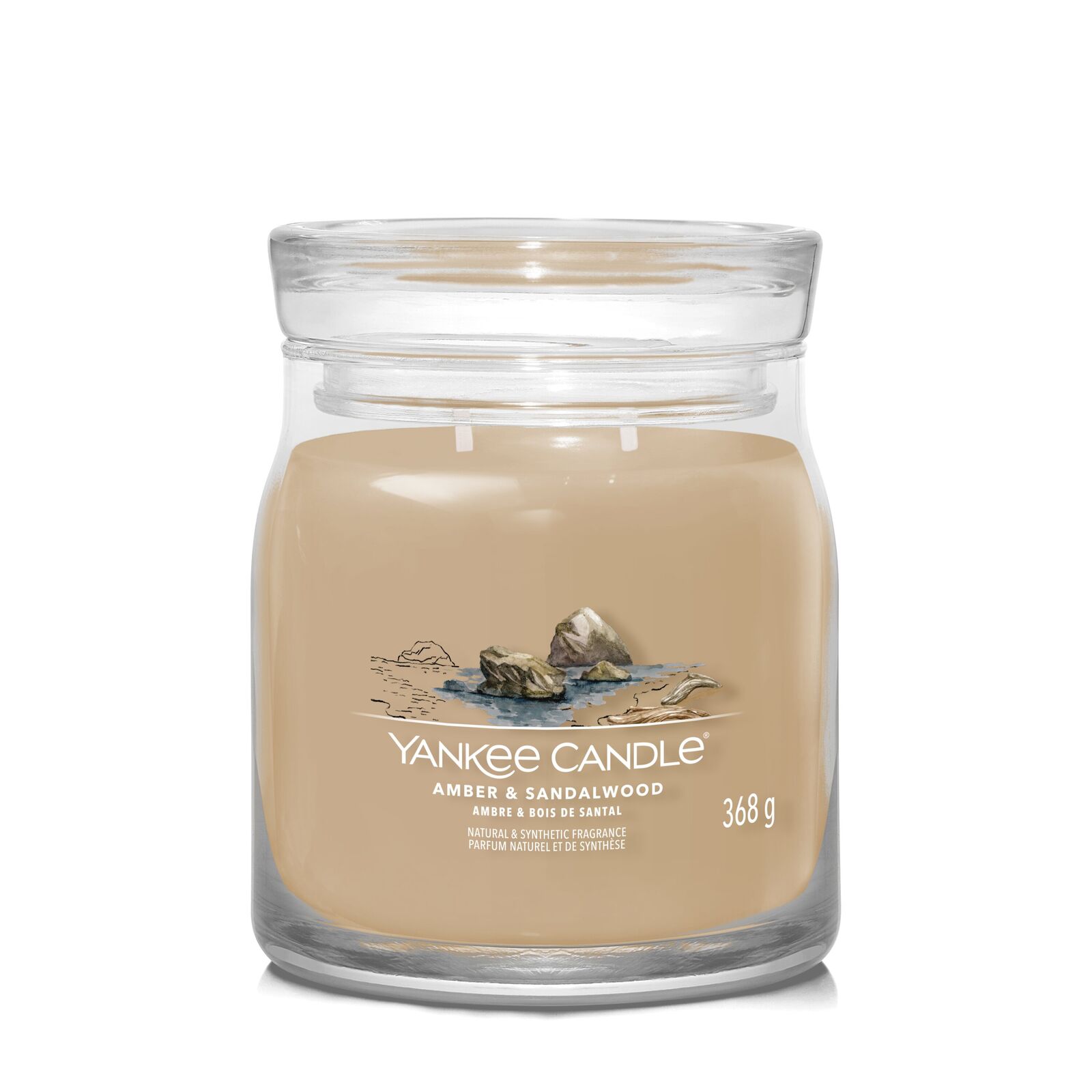 Amber & Sandalwood Signature Medium Jar 368g 2-Docht