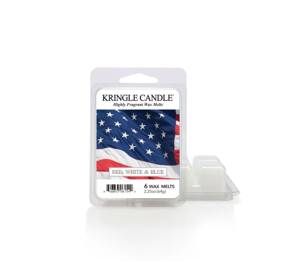 Red, White & Blue Wax Melts 64g Duftwachse, Wachsschmelzen, US-Flagge, Rot-Weiß-Blau, 6er-Pack