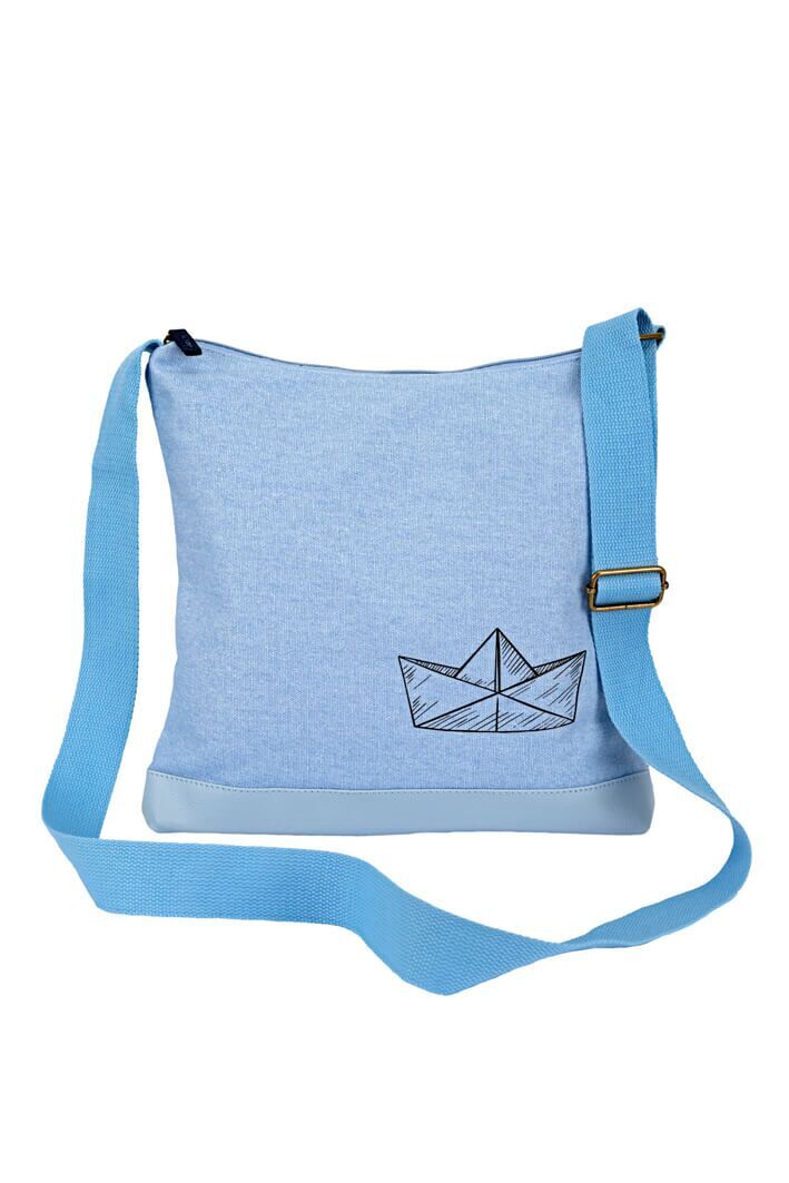 Shoulder Bag Schiffchen rauchblau 230 Zubehor, Tasche, Handtasche, Leinwand, Geldbörse