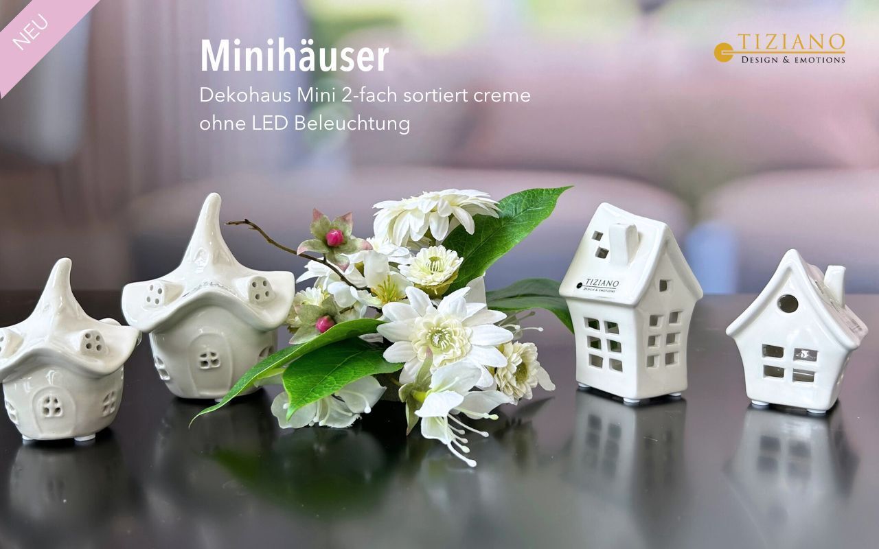 Minihaus Bobelli 7,5cm cremeweiß