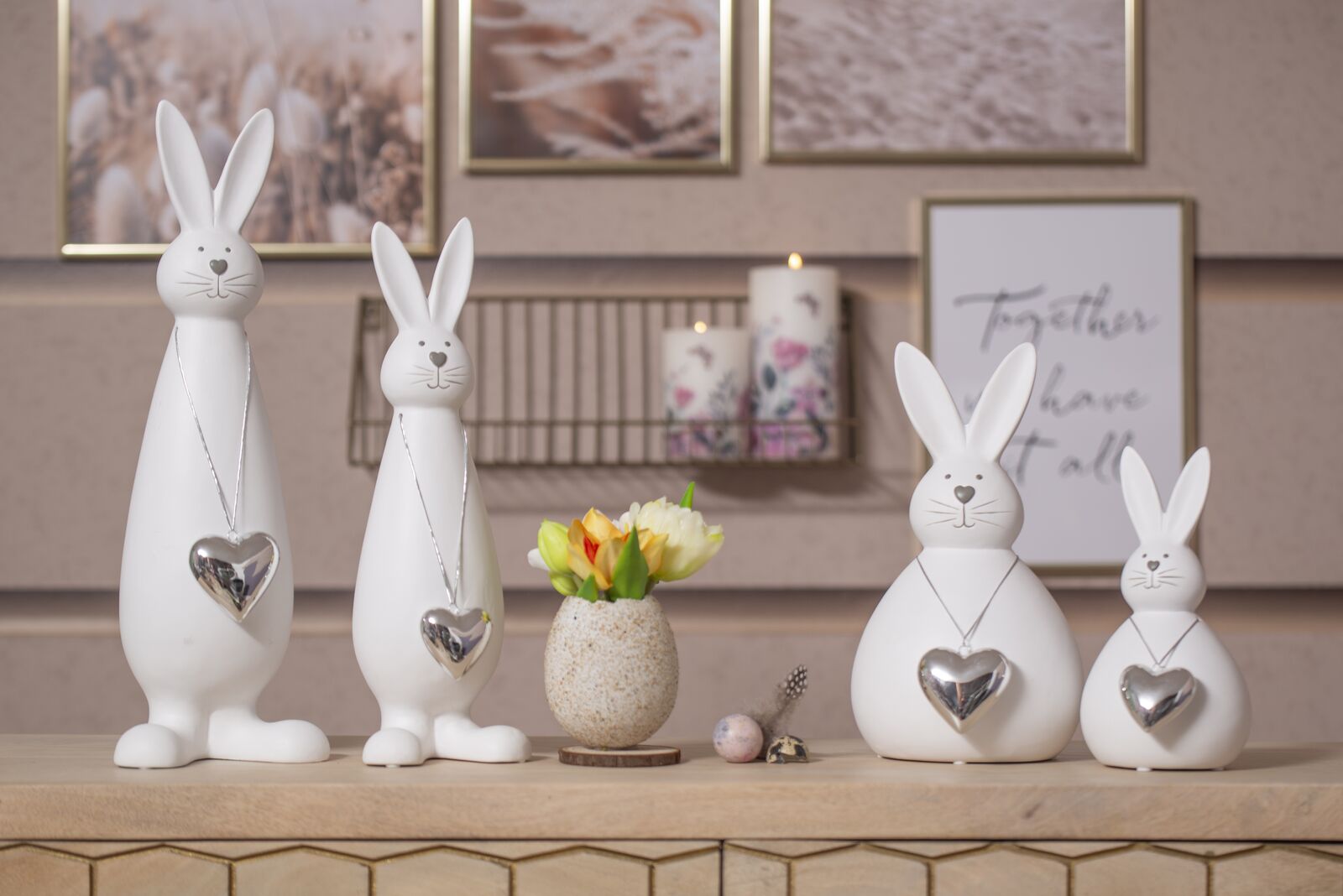 Hase Fabio mit Herz rund M