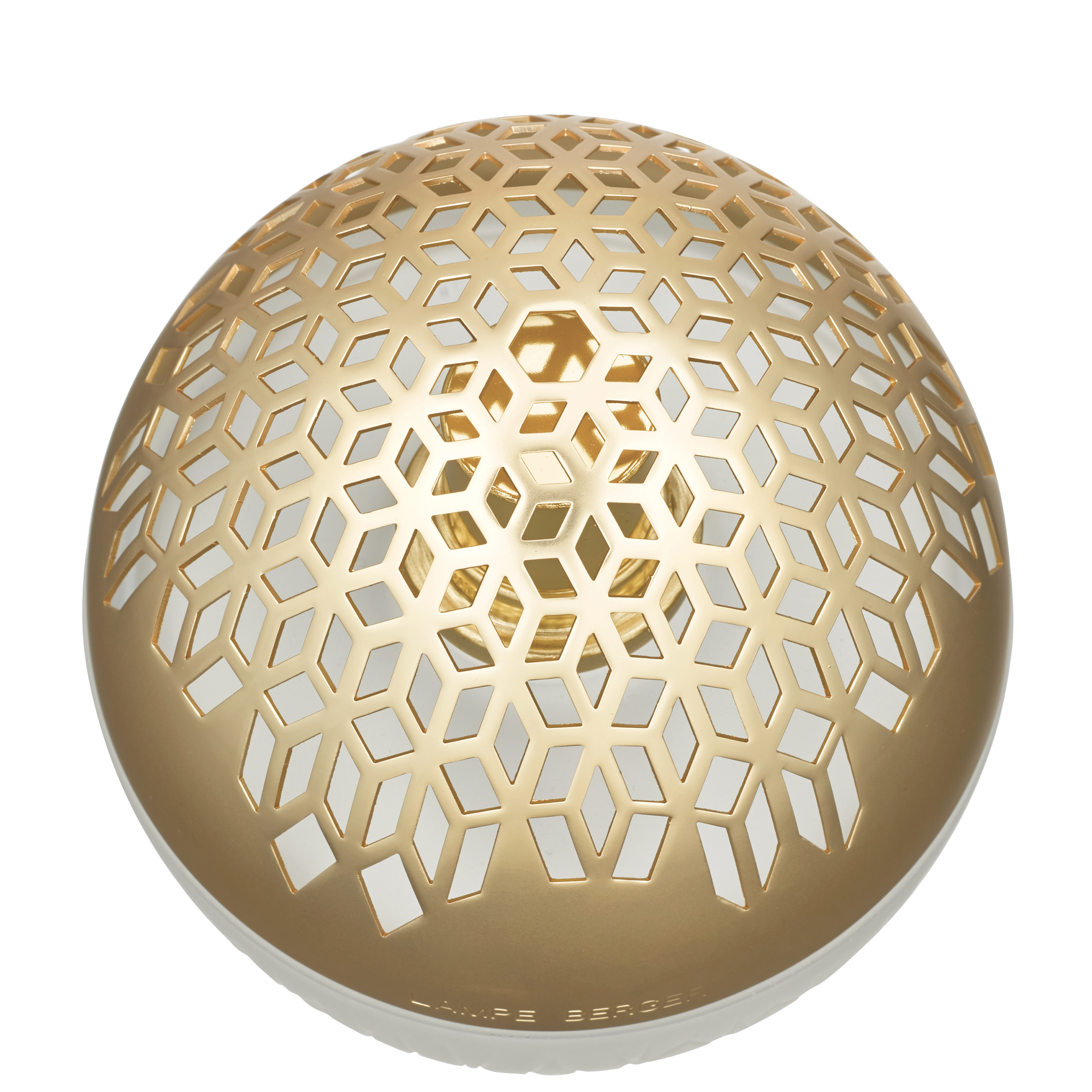 Luka Gold Lifestyle-Lampe, geometrisches Muster, goldene Farbe, metallische Kugel, Lampenschirm
