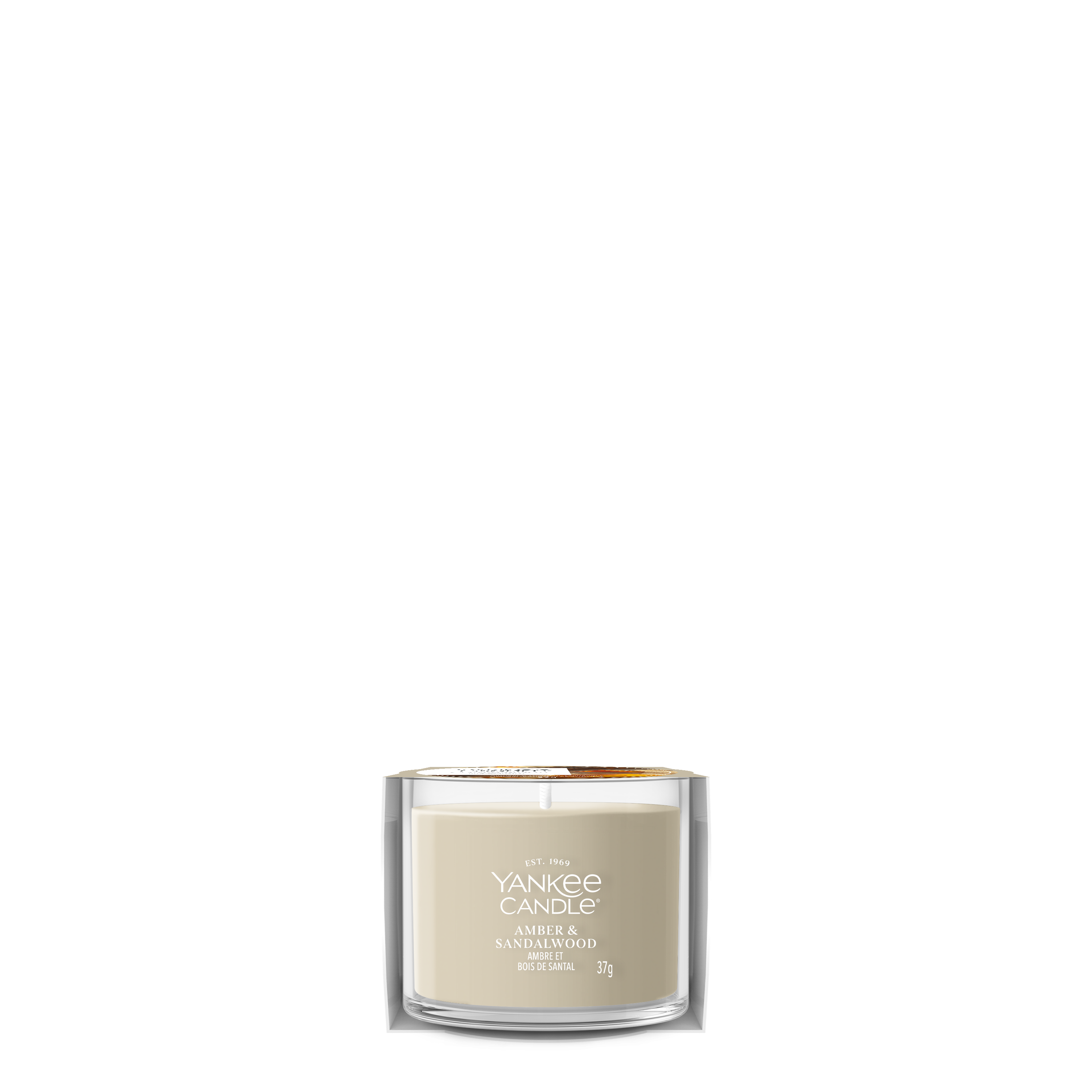 Amber & Sandalwood 37g Kerze, Beige, Amber, Glasbehälter, Duftkerze