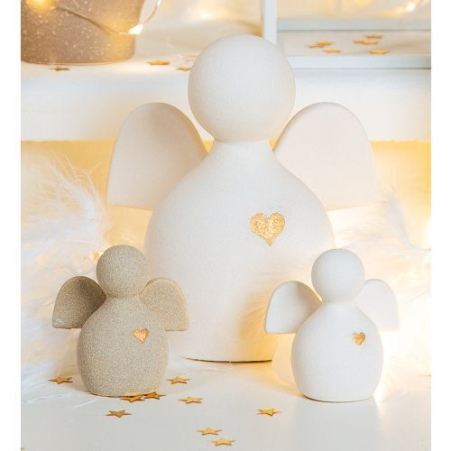 Figur Engel Heart 13,5cm Keramik weiß Figur Engel Heart 13,5cm Keramik weiß