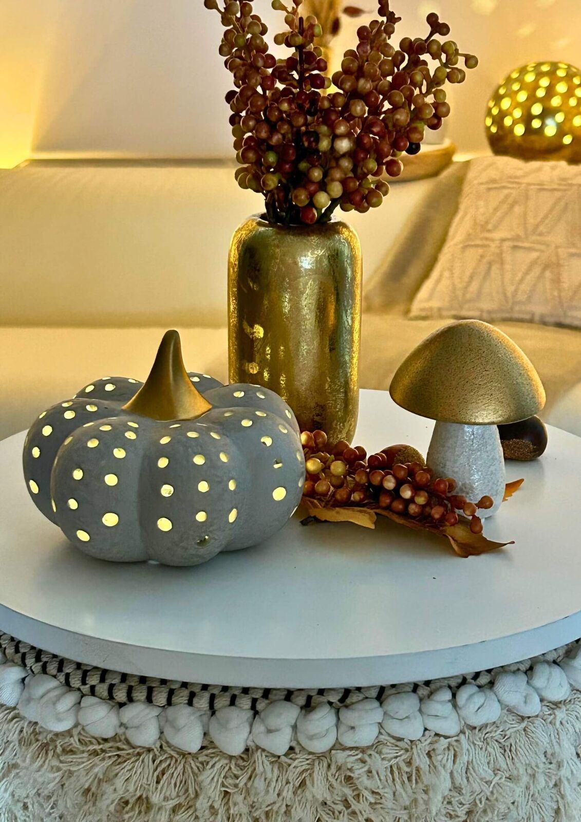 Kürbis Willson grau 12cm LED Keramik Kürbis Willson grau 12cm LED Keramik