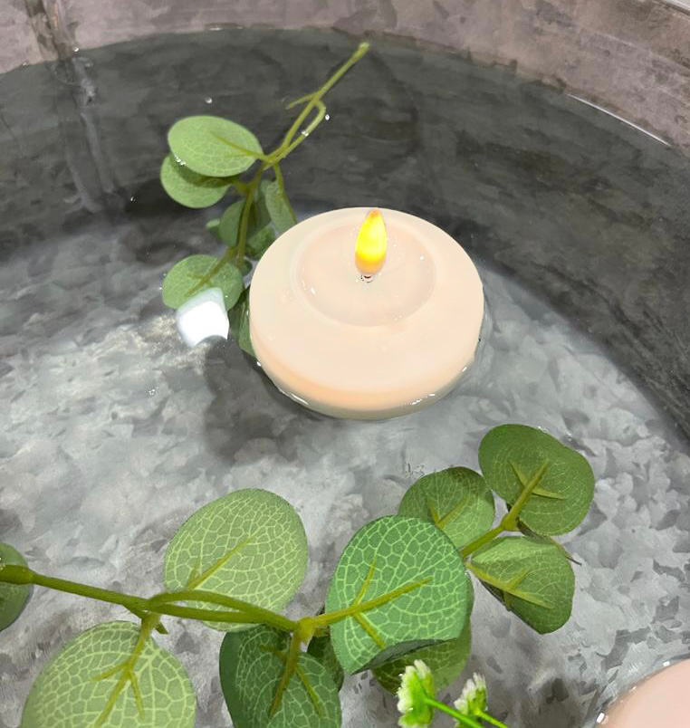 RF-F-0009 Schwimmendes Maxi Teelicht LED Creme