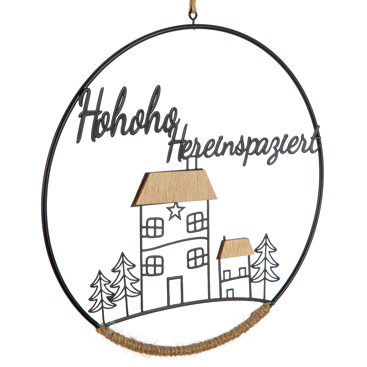 hängende dekoration, haus silhouette, holzakzente, sellerie hengest, winter schild