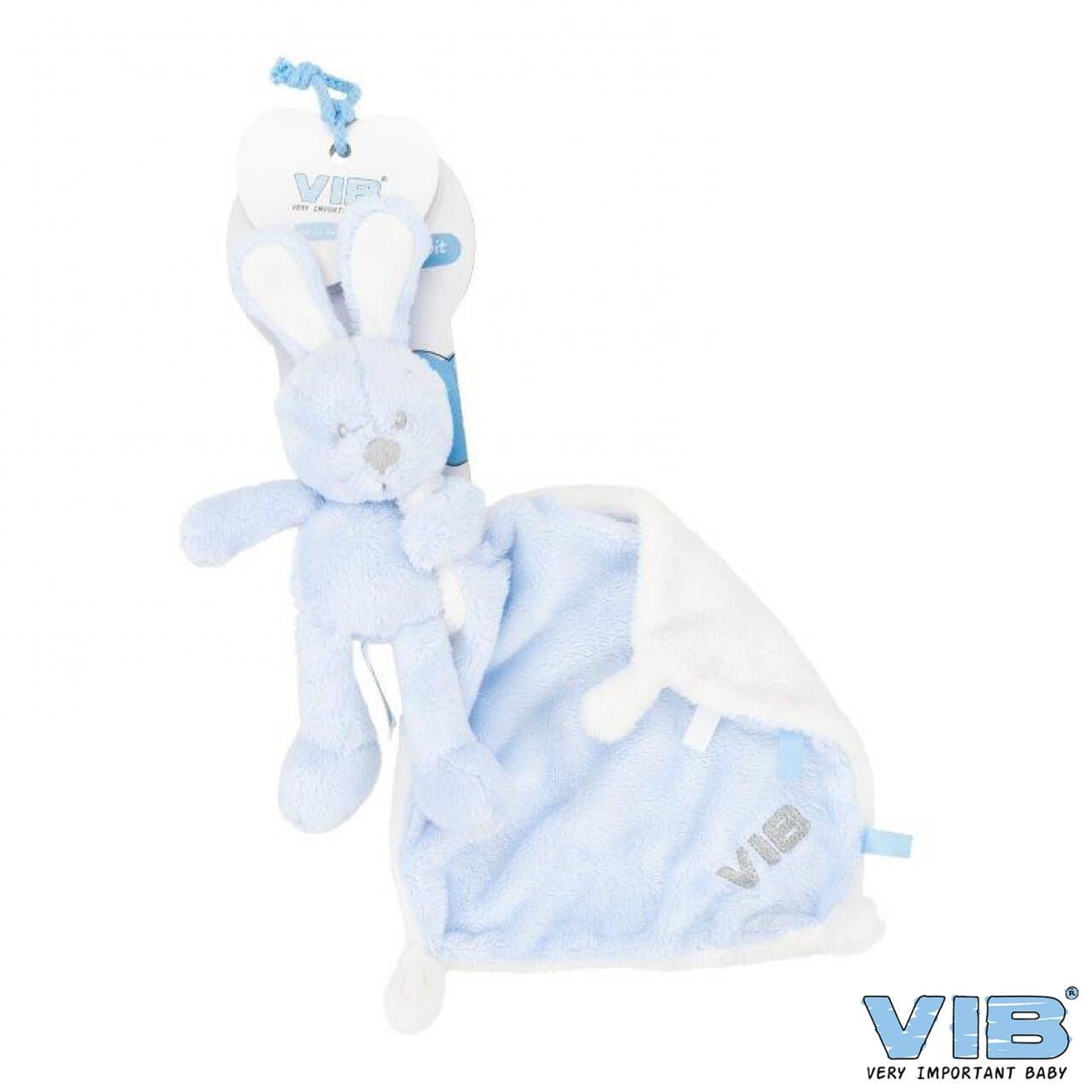 Hase hält Tuch Blau