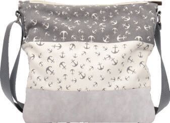 Umhängetasche 006 (White Grey Anker)