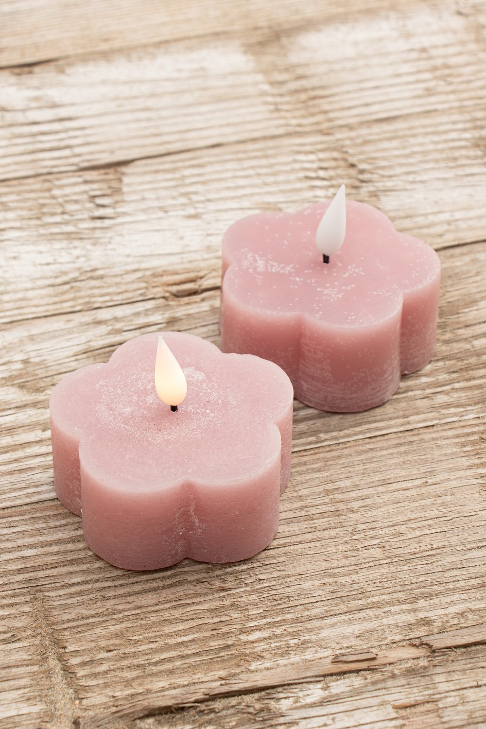 LED Kerze Flower flieder 2 Stück