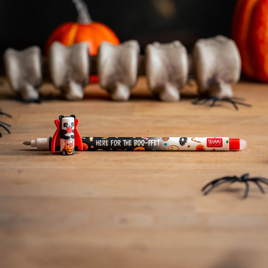 Halloween Radierbarer Gelstift Spooky Party - Erasable Pen Blind Box Kuli Panda, Bleistift, Halloween, Bodentier-Deko, Stift mit Radiergummi