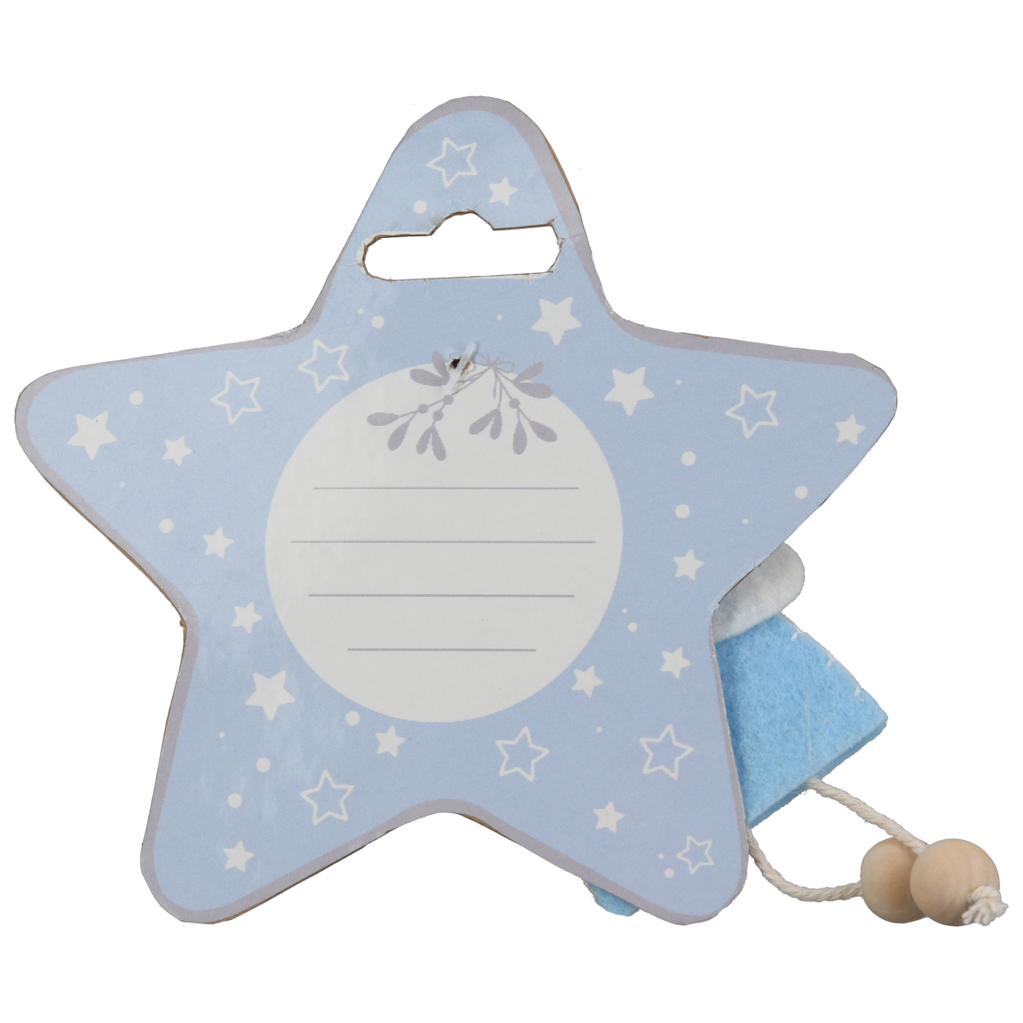 Schlüsselanhänger Engel Winter Moments blau Stern, sternförmig, Babyspielzeug, Blau, Aufhängetag
